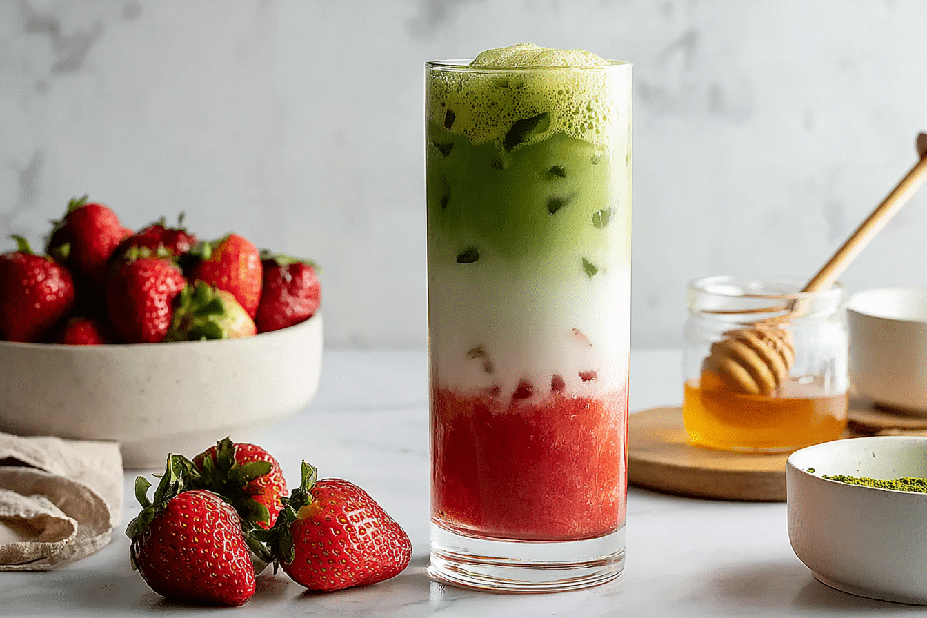 Iced Strawberry Matcha Latte