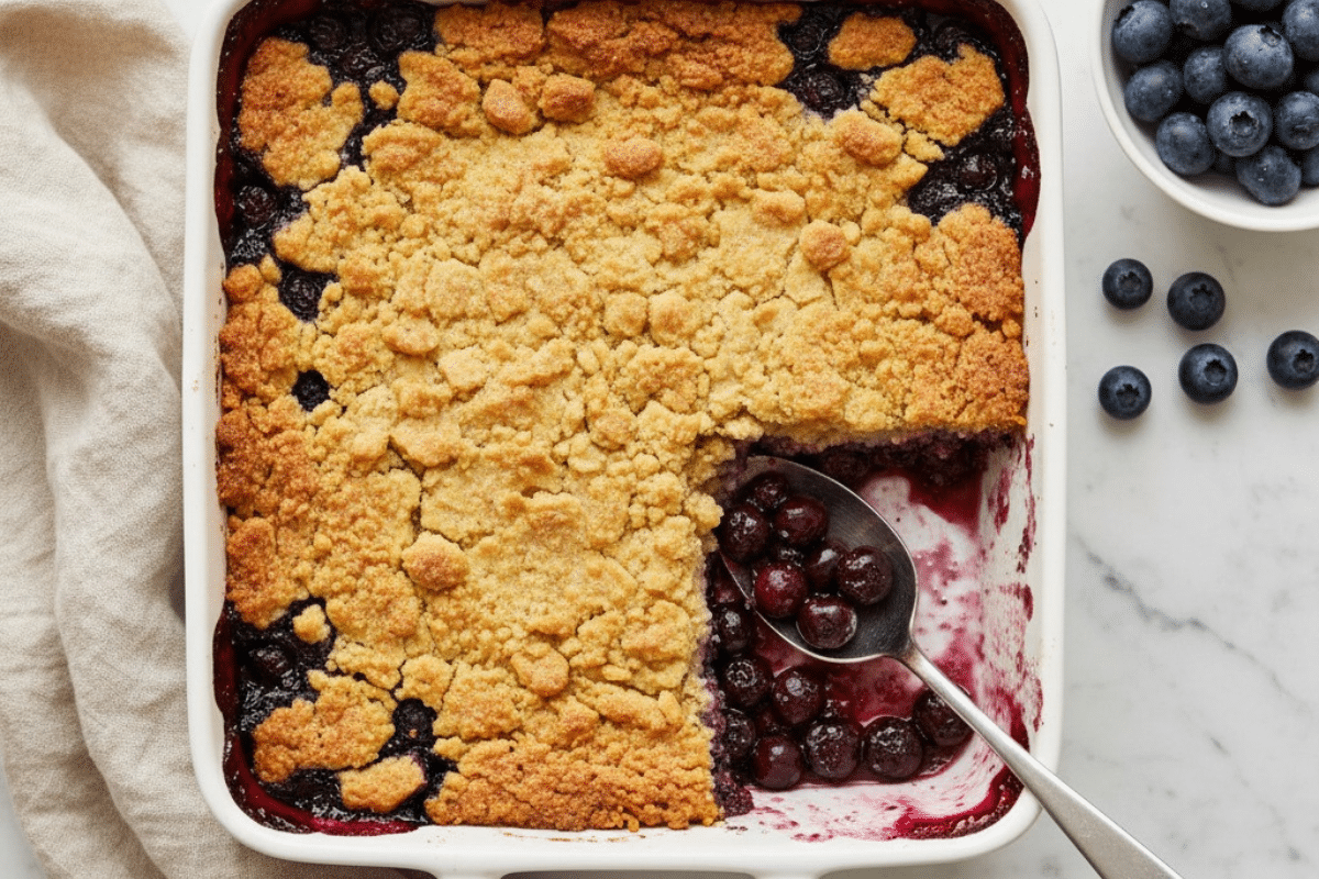 Easy Blueberry Crisp Without Oats (Gluten Free Option)