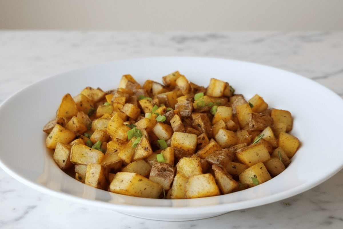 Serving of easy breakfast potatoes