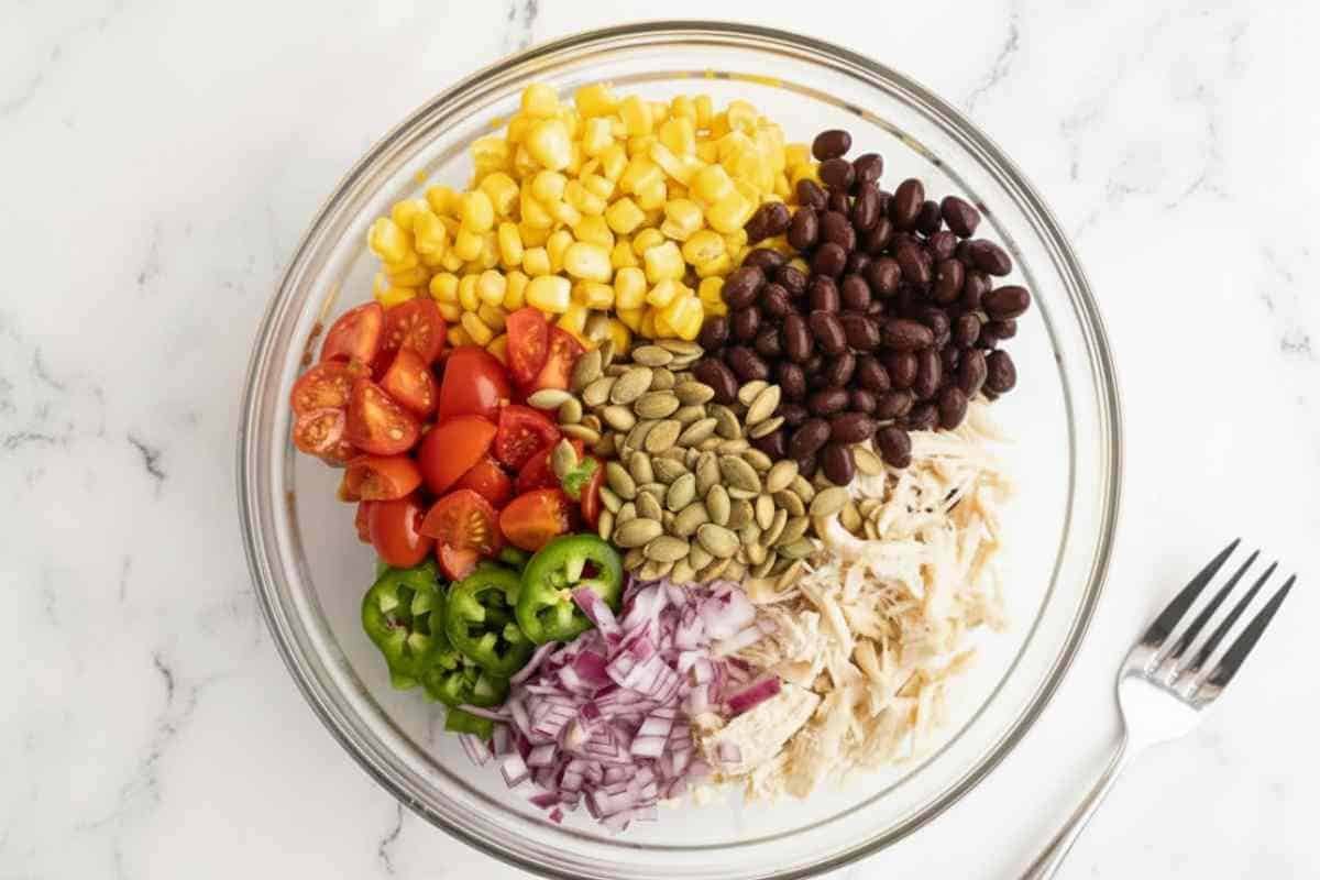 southwest chicken salad served in lettuce wraps on white plate
